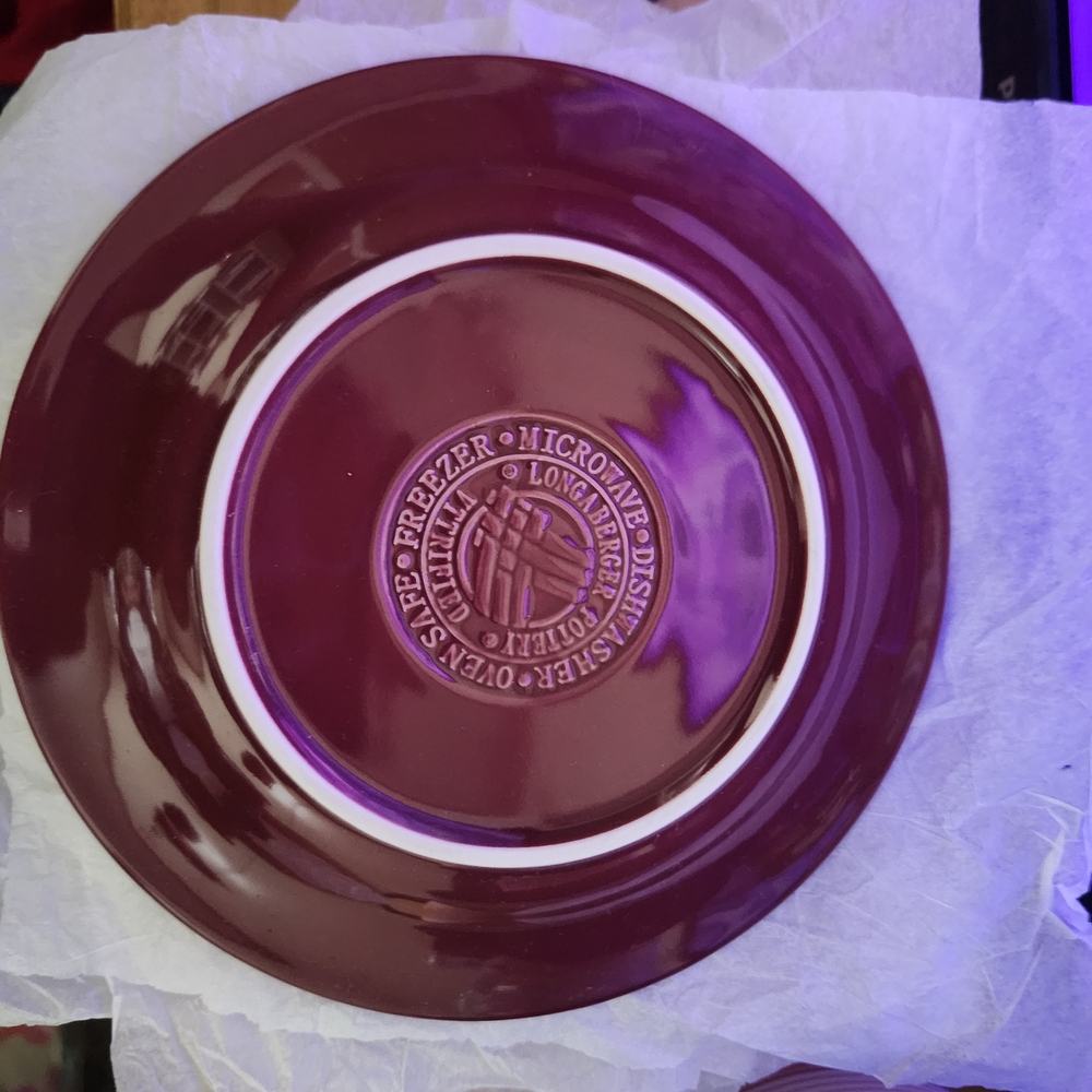 Longaberger Deep Burgundy Dinner Plate